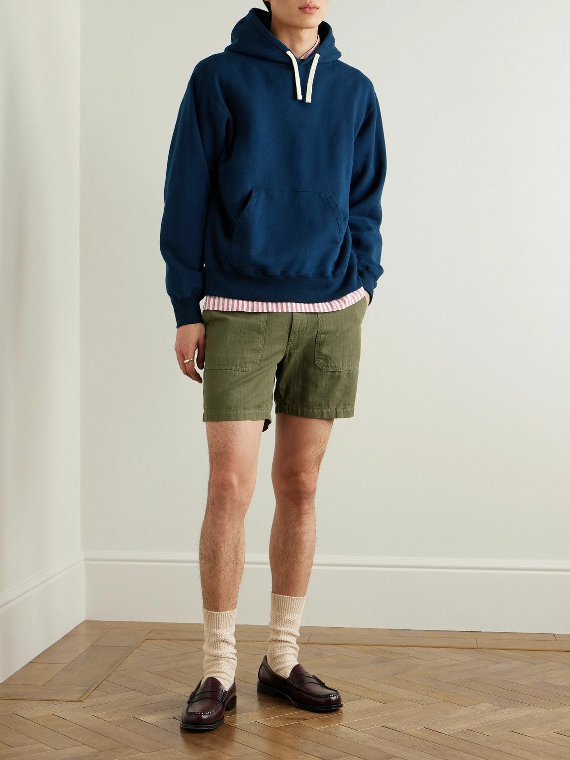 Beams Plus - Cotton-Jersey Hoodie - Blue