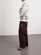 Human Made - Wide-Leg Pleated Cotton-Corduroy Trousers - Brown