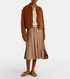 Moncler Checked pleated midi skirt
