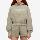 Sporty & Rich Women's NY Health Club Cropped Hoodie in Elephant/White