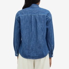 A.P.C. Women's Brodee Boyfriend Denim Shirt in Washed Indigo