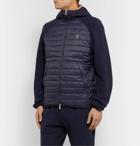Brunello Cucinelli - Quilted Nylon and Jersey Thermore Ecodown Hooded Jacket - Blue