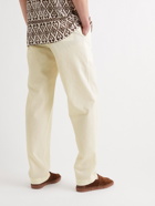 RICHARD JAMES - Tapered Wool and Cotton-Blend Seersucker Drawstring Trousers - White