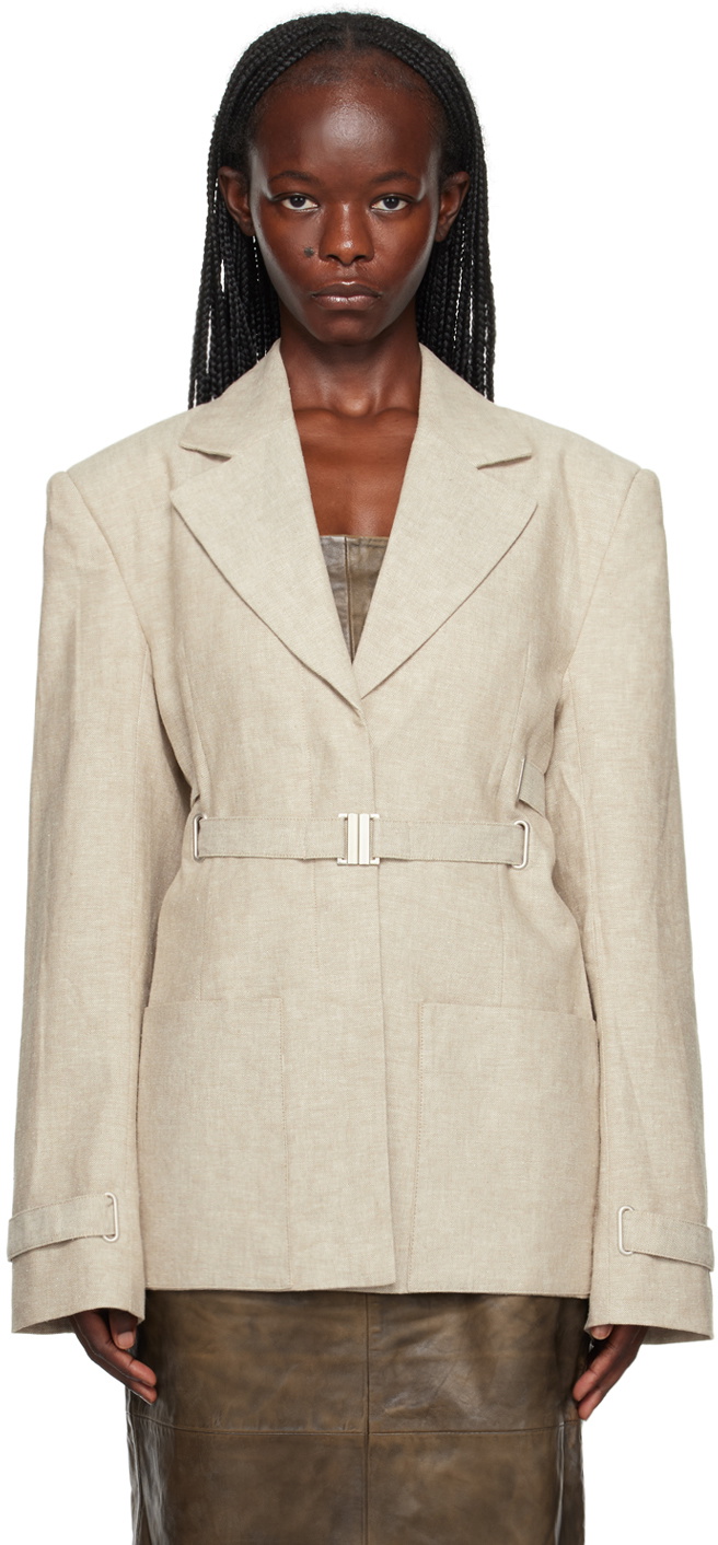 Remain Birger Christensen Beige Belted Blazer Remain Birger Christensen 7943