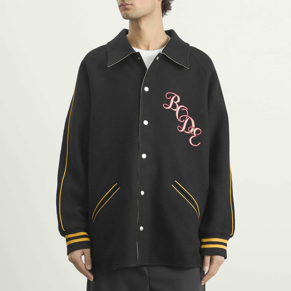 Bode Men's Monogram Snap Reversible Jacket in Black