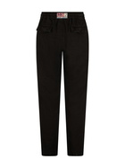 MC2 Saint Barth Man Black Linen Calais Pants With Drawstring