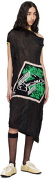 Kiko Kostadinov Black Satellite Knit Midi Dress