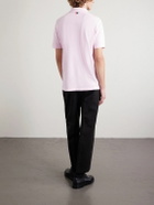 Thom Browne - Logo-Appliquéd Striped Cotton-Piqué Polo Shirt - Pink
