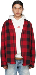 424 Red & Black Buffalo Plaid Kimono Shirt