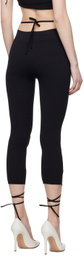 ANDREĀDAMO Black Lace-Up Leggings