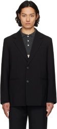 Solid Homme Black Wool Blazer