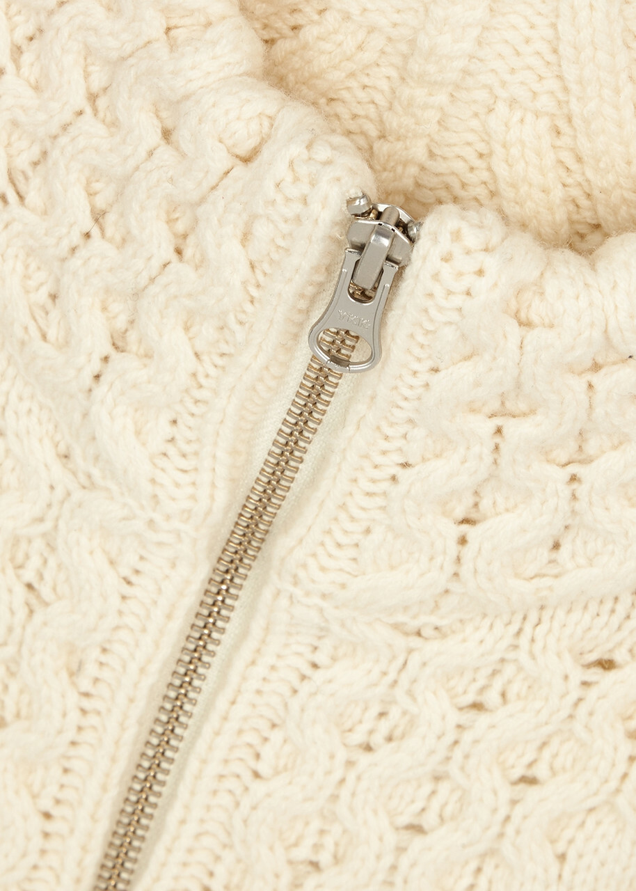 Veronica Beard Upstate Cream Cable-knit Wool Dickey - Ivory - One Size