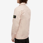 Stone Island Men's Brushed Cotton Canvas Zip Overshirt in Rose