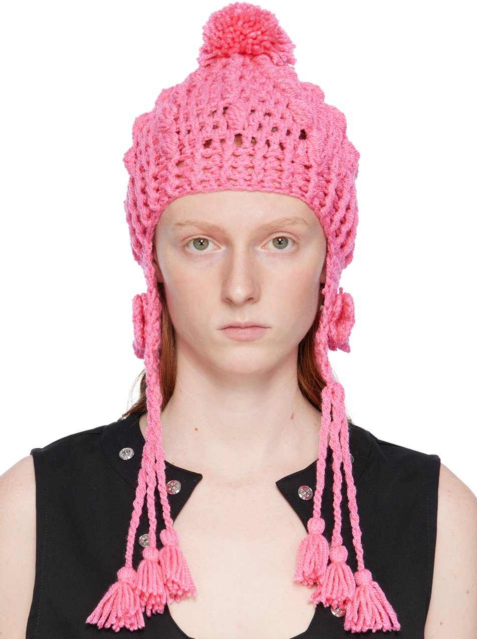 Anna Sui Pink Butterfly Beanie