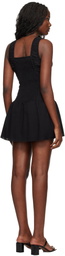Frankies Bikinis Black Christa Ruffle Minidress