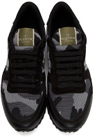 Valentino Garavani Black & Grey Rockrunner Sneakers