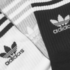 Adidas Men's Mid Cut Crew Sock in White/Grey/Black