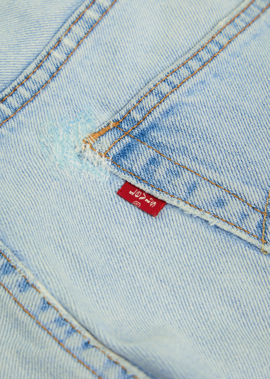 B Sides Vintage Reworked Culotte Panelled Wide-leg Jeans Indigo