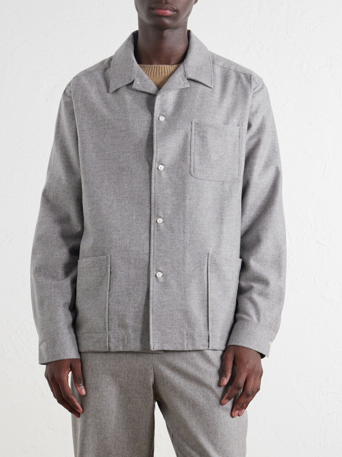De Bonne Facture - Virgin Wool Overshirt - Gray