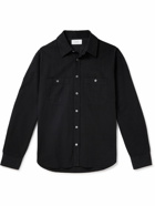 Mr P. - Herringbone Cotton-Twill Shirt - Black