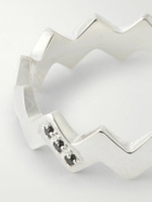 Mikia - Snake Sterling Silver Diamond Ring - Silver