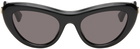 Bottega Veneta Black Bombe Cat Eye Sunglasses