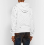 Off-White - Slim-Fit Logo-Print Loopback Cotton-Jersey Hoodie - White