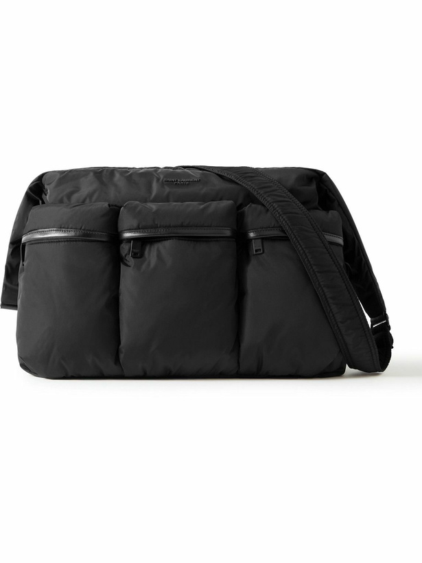 Photo: SAINT LAURENT - Leather-Trimmed Padded Shell Messenger Bag