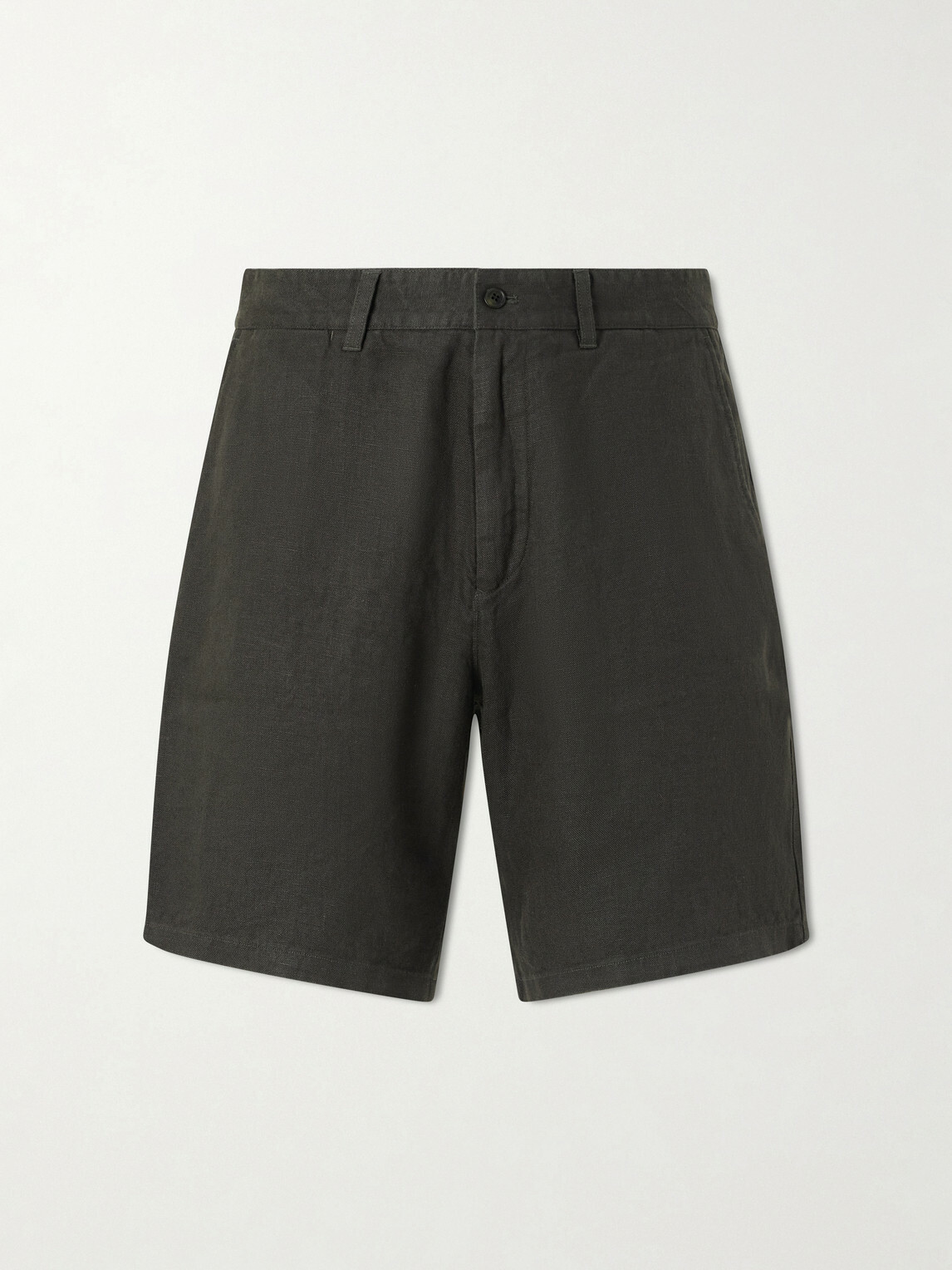 NN07 - Aden 1454 Straight-Leg Linen Shorts - Green
