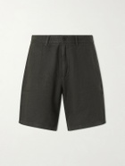 NN07 - Aden 1454 Straight-Leg Linen Shorts - Green