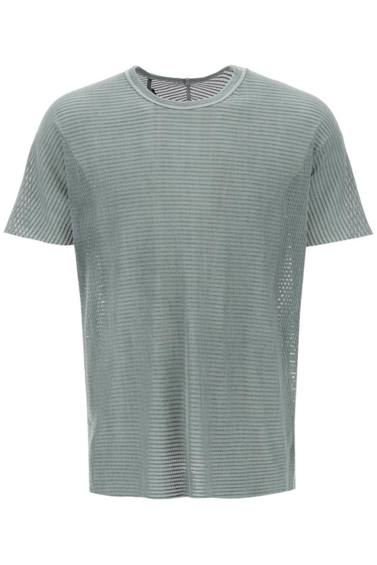 Photo: BORIS BIDJAN SABERI cotton perforated t-shirt Green