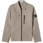 Stone Island Men's Supima Cotton Twill Stretch-TC Zip Shirt Jacket in Dove Grey