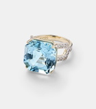Mateo 14kt gold ring with topaz and diamonds