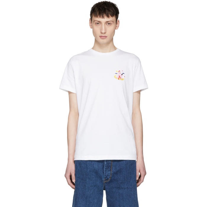 Photo: Carne Bollente White Pied à Traire Embroidered T-Shirt 