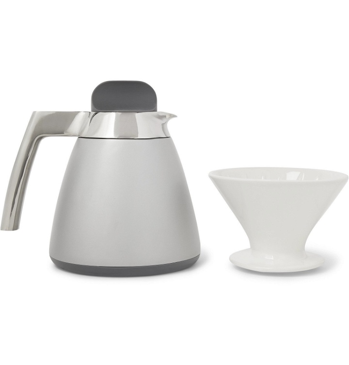Photo: Ratio Coffee - Stainless Steel Thermal Carafe with Porcelain Dripper - Silver