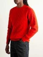 Drake's - Cable-Knit Shetland Wool Sweater - Red