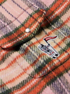 Billionaire Boys Club - Logo-Appliquéd Checked Brushed-Flannel Shirt - Pink