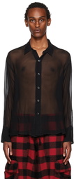 Greg Lauren Black Semi-Sheer Shirt