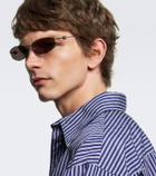 Balenciaga Nano D-Frame oval sunglasses