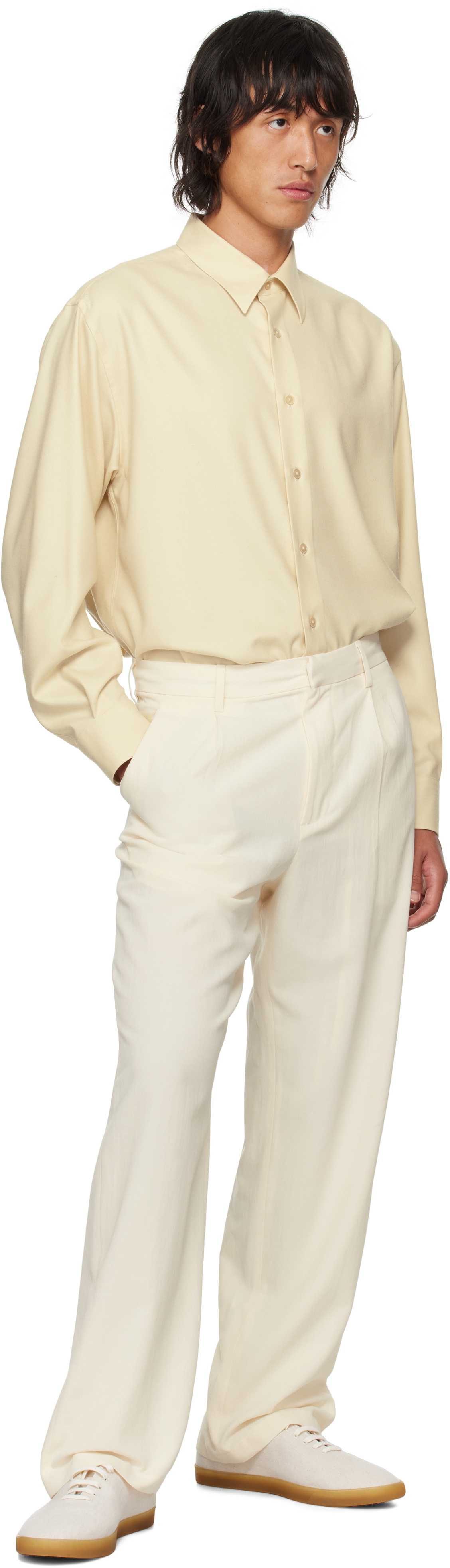 AURALEE Beige Super Light Wool Shirt Auralee