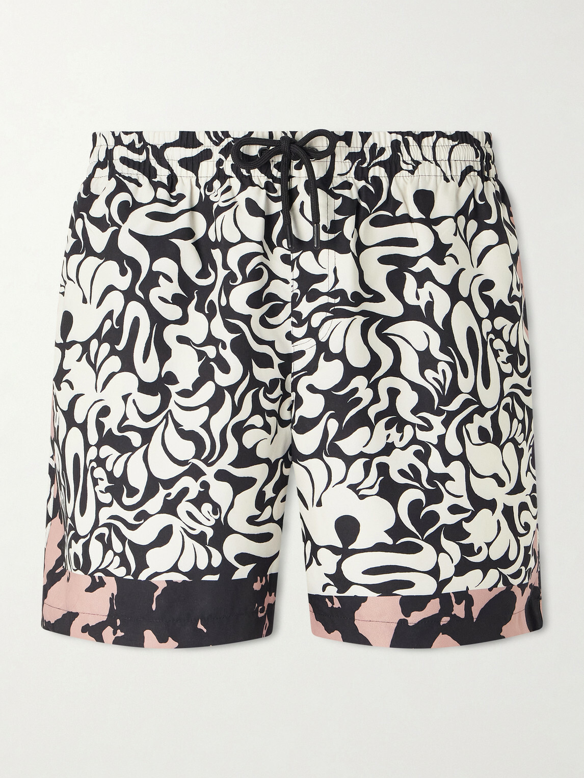 Dries Van Noten - Straight-Leg Mid-Length Printed Swim Shorts - Black
