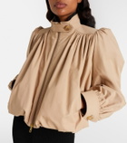 Chloé Gathered cropped cotton canvas jacket