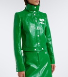 Courrèges Logo vinyl cropped jacket
