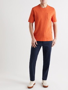 Massimo Alba - Striped Slub Cotton-Jersey T-Shirt - Orange