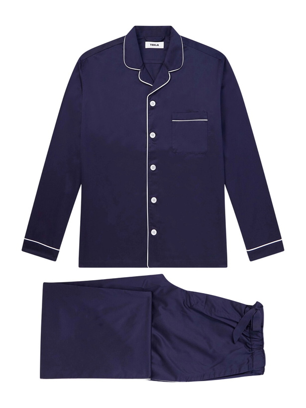 Photo: TEKLA - Chelsea Cotton-Satin Pyjama Set - Blue