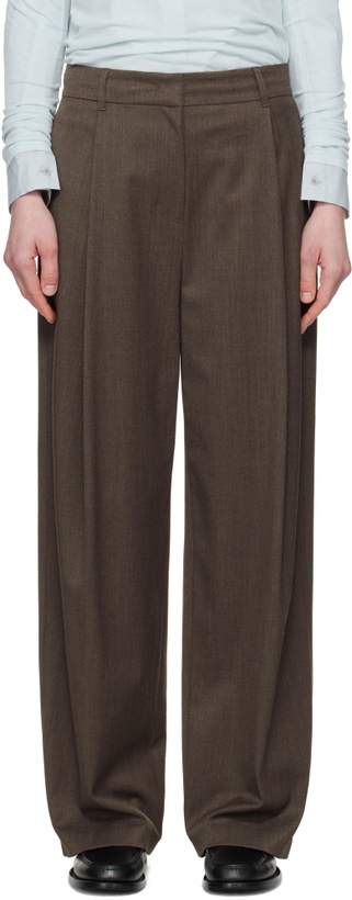 Photo: AMOMENTO Brown Wide Tuck Trousers