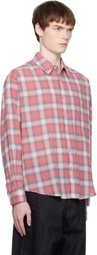 COOR Red Seersucker Ombre Checkered Shirt