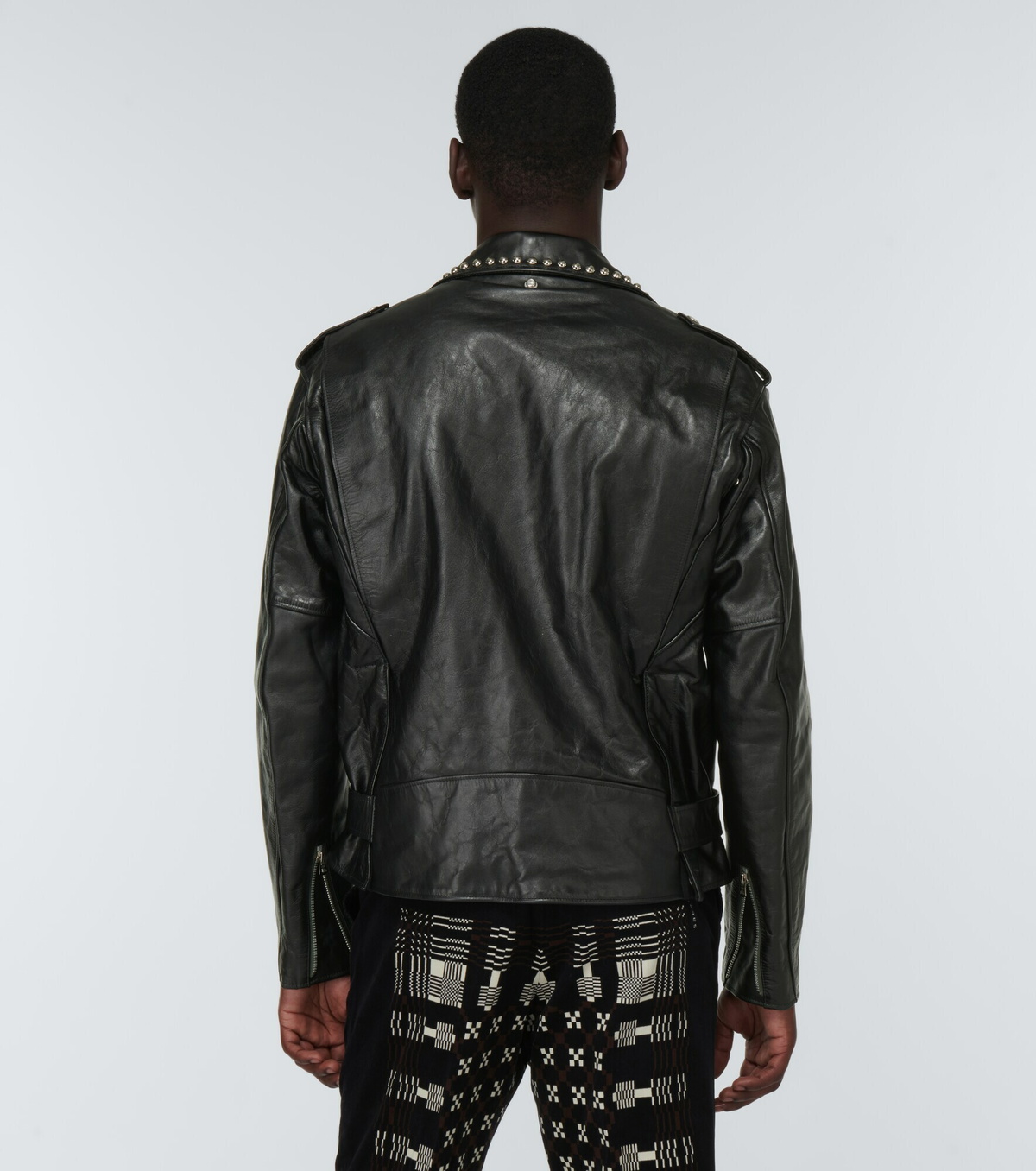 Sacai - x Schott studded leather jacket Sacai