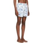 Bather White and Blue Toile Swim Shorts