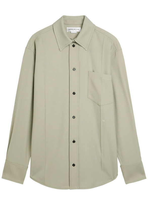 Photo: Victoria Beckham Crepe Shirt Sage